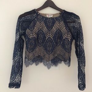 Sexy and cute blue Lace crop top. Like New